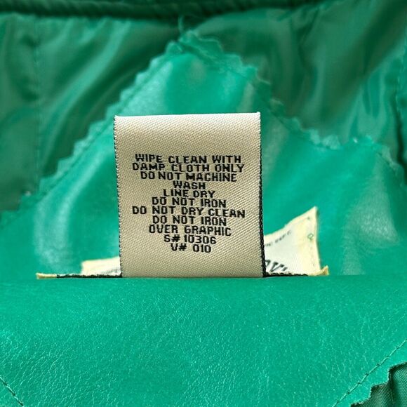 Vintage Wright State Raiders Jacket Mens 2XL Green Steve & Barrys WSU Letterman - Picture 8 of 16